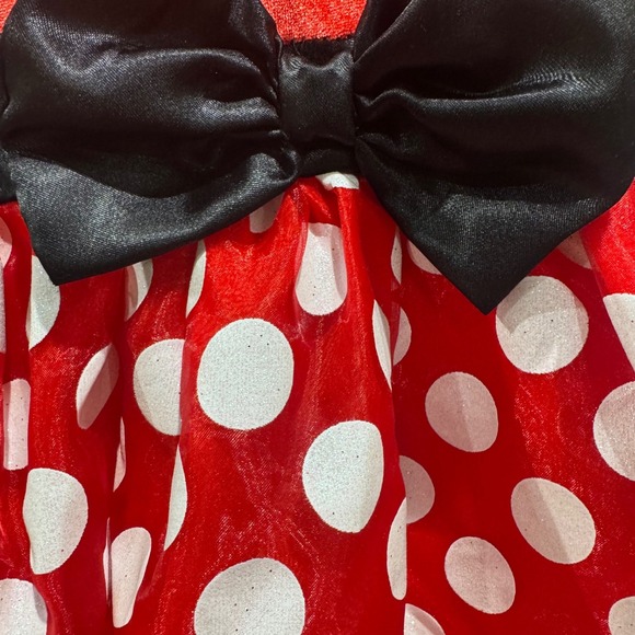 Disney Minnie‎ Mouse Girls Dress Costume Red Polka Dot Bow Halloween - Picture 4 of 10